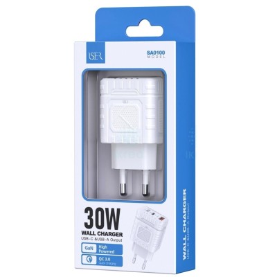 Cargador USB-C y USB 30W...